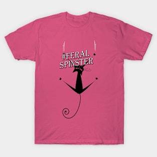 Feral Spinster - Black # with Cat T-Shirt